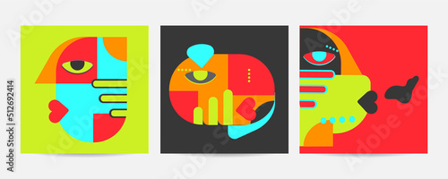 Different Faces vector illustration.