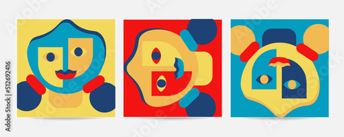 Different Faces vector illustration.