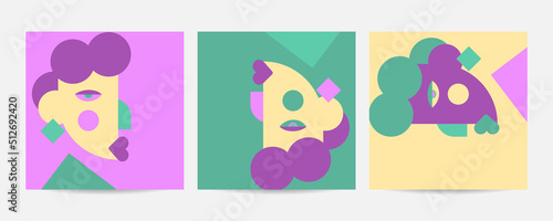 Different Faces vector illustration.