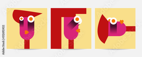 Different Faces vector illustration.
