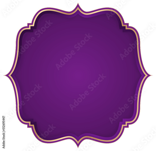 Islamic Gold and Purple Frame for Text
