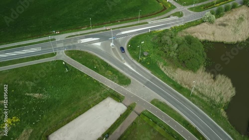 Aerial view of the windmill at Zwartenberg in between Etten-Leur and Zevenbergen