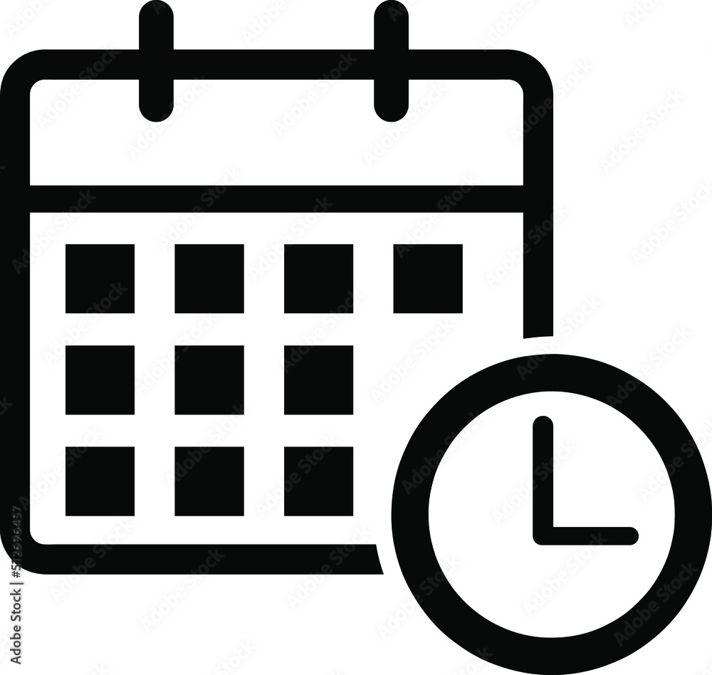 calendar and clock vector icons illustration onw hite background..eps calendar and clock vector icons illustration onw hite background..eps