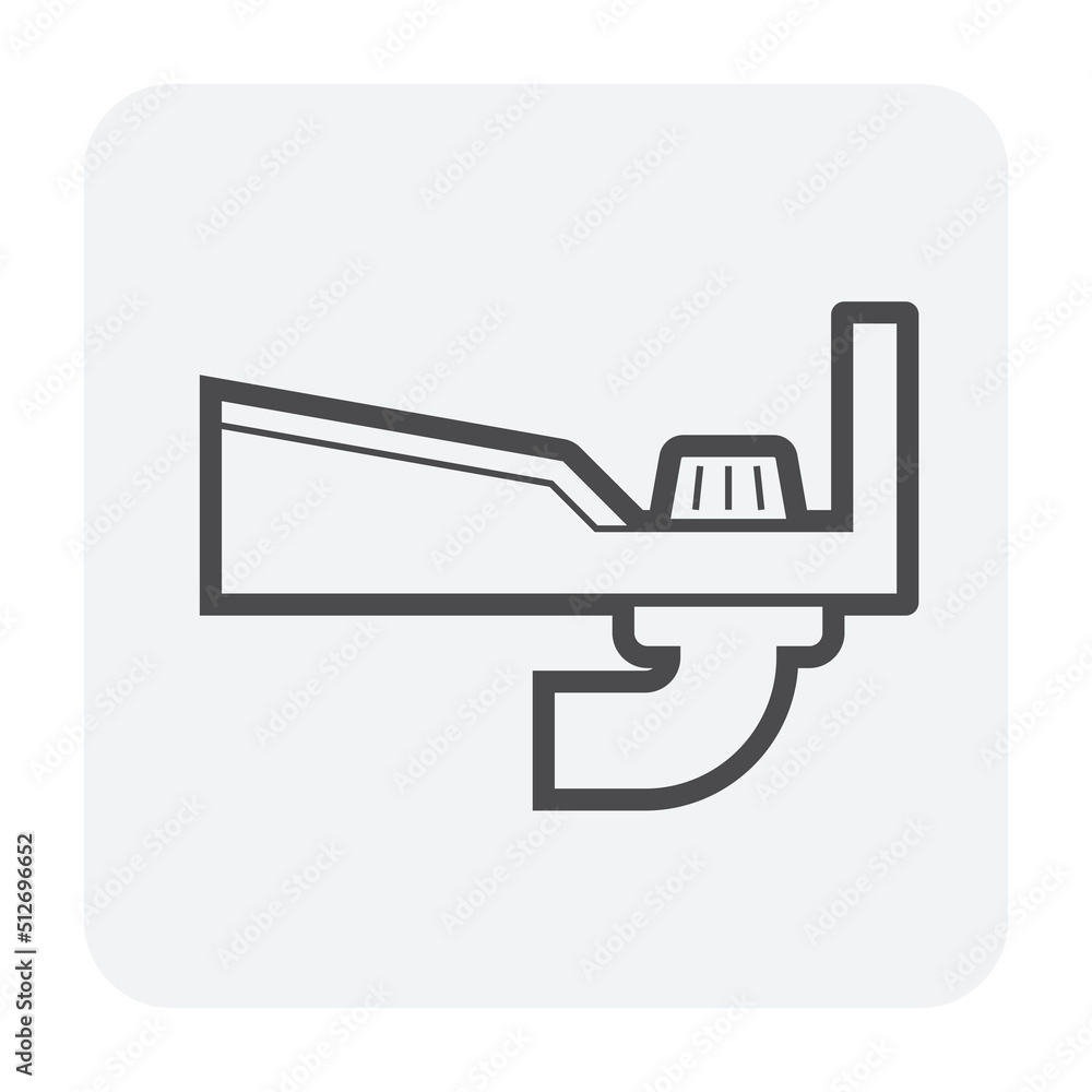Roof drain vector icon consist of bowl, extension pipe, cover dome strainer or guard to assembly, install in concrete gutter. Drainage system to drain rain water from deck floor, roof slab or rooftop. Roof drain vector icon consist of bowl, extension pipe, cover dome strainer or guard to assembly, install in concrete gutter. Drainage system to drain rain water from deck floor, roof slab or rooftop.