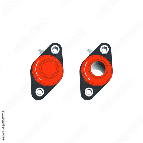 pillow block bearing type UCFL, vector icon 3D design, on white background
