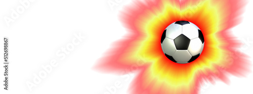 燃え上がるサッカーボールのイラスト