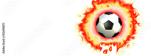 燃え上がるサッカーボールのイラスト