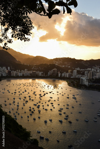 sunset over the sea, sugar-loaf, Rio de Janeiro, Brazil photo