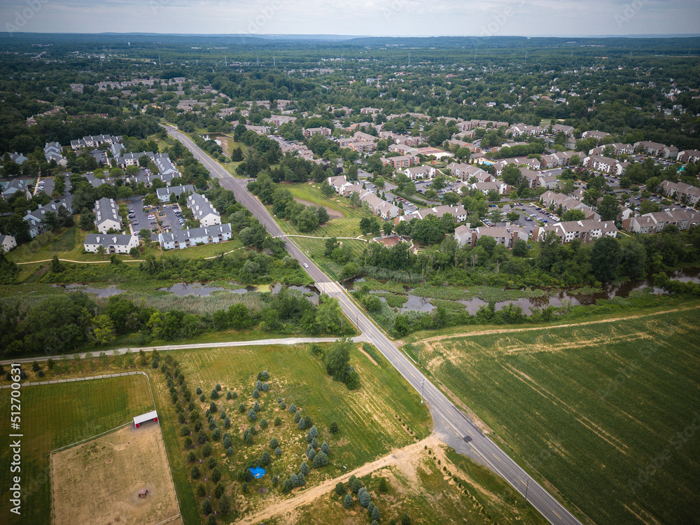 Aerial Drone Farmland Cranrbuy Plainsboro New Jersey 