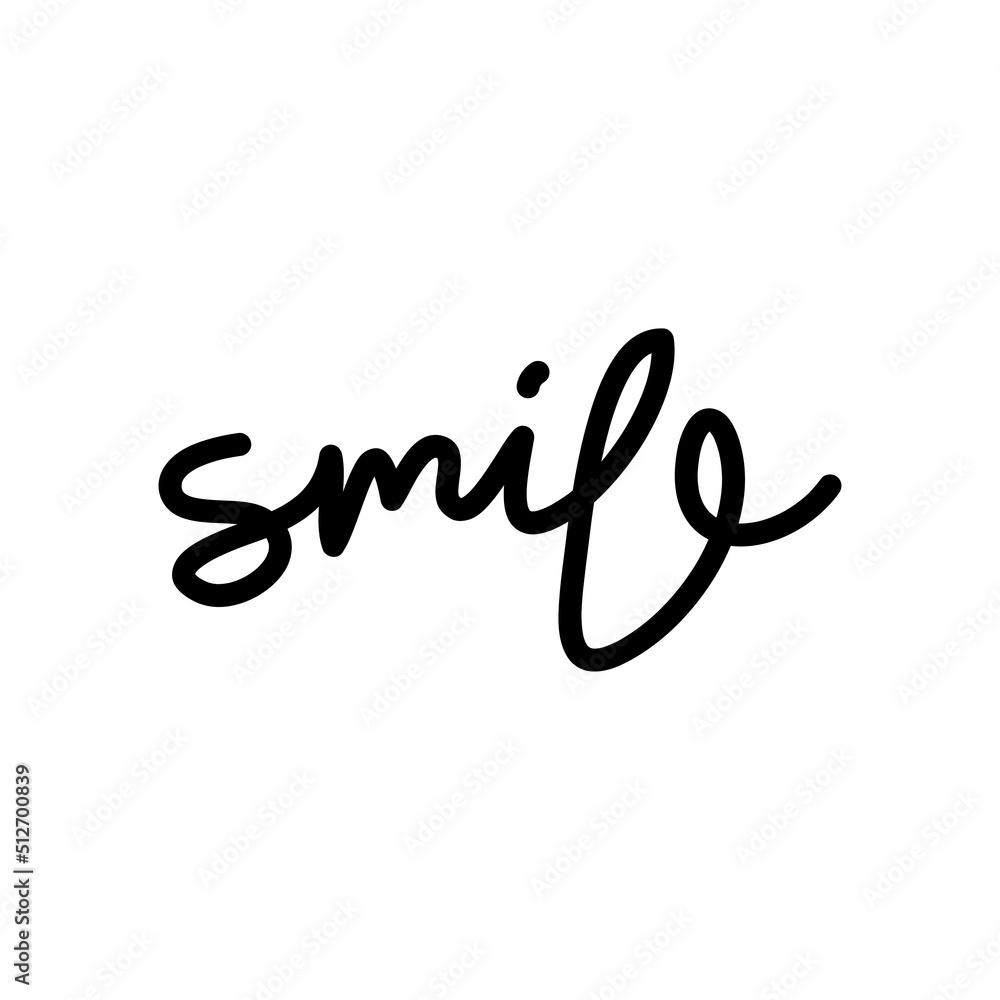 Fototapeta premium SMILE letter handwrite logo design vector