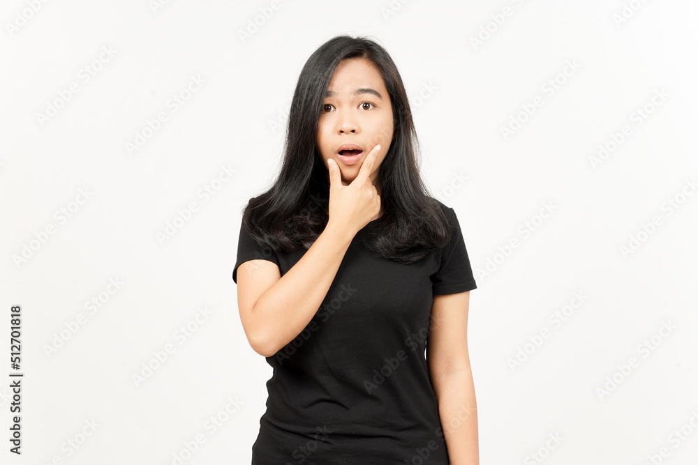 WOW face expression of Beautiful Asian Woman Isolated On White Background WOW face expression of Beautiful Asian Woman Isolated On White Background