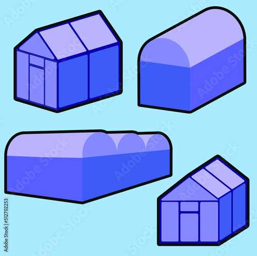 Icono invernadero de cristal vector Ilustración vectorial
