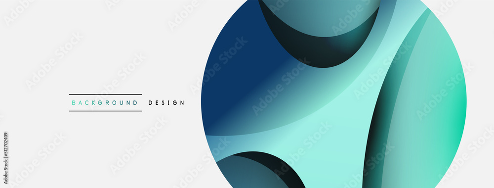 Creative geometric wallpaper. Minimal abstract background. Circle and wave composition vector illustration for wallpaper banner background or landing page Creative geometric wallpaper. Minimal abstract background. Circle and wave composition vector illustration for wallpaper banner background or landing page