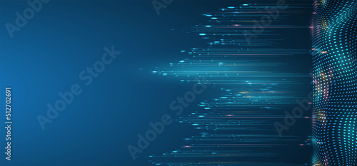 Big data network concept, internet connection, sound wave and wireless signal use business finance as abstract background image.