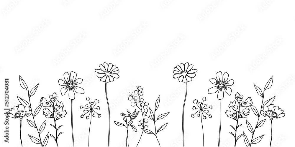 シンプルなお花たちの背景イラスト シンプルなお花たちの背景イラスト