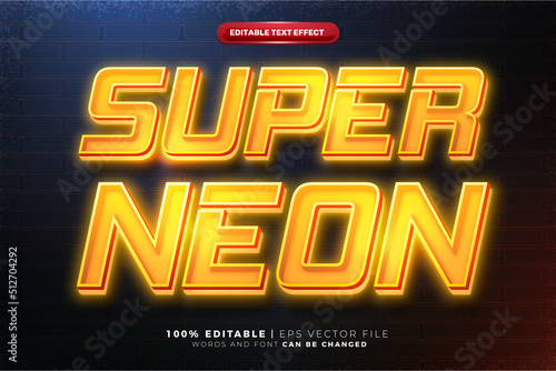 super orange neon esport glow Galaxy hero 3D Editable text Effect Style