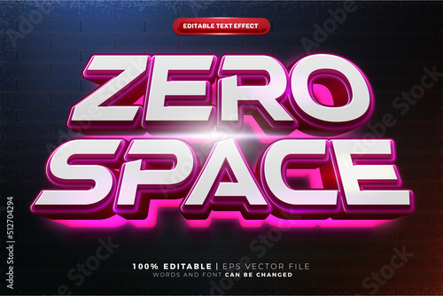 zero space glow Galaxy hero 3D Editable text Effect Style