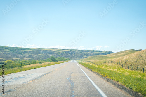 Flat long-distance road in Alberta