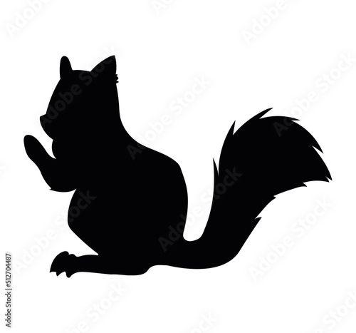squirrel black silhouette style