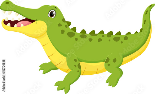 Cute crocodile cartoon   isolated on white background