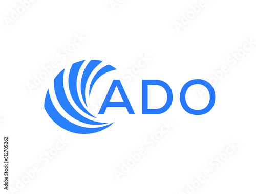 ADO Flat accounting logo design on white background. ADO creative initials Growth graph letter logo concept. ADO business finance logo design.
 photo