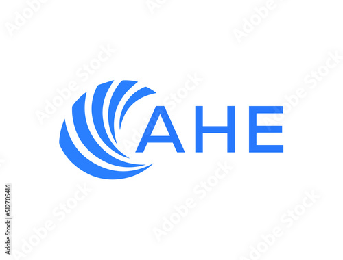 AHE Flat accounting logo design on white background. AHE creative initials Growth graph letter logo concept. AHE business finance logo design.
 photo