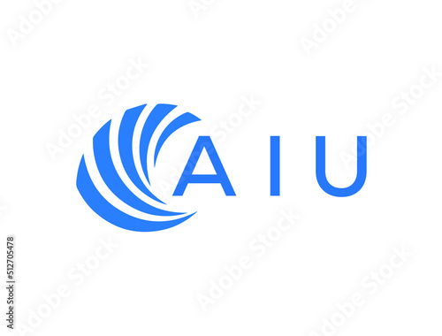 AIU Flat accounting logo design on white background. AIU creative initials Growth graph letter logo concept. AIU business finance logo design. 