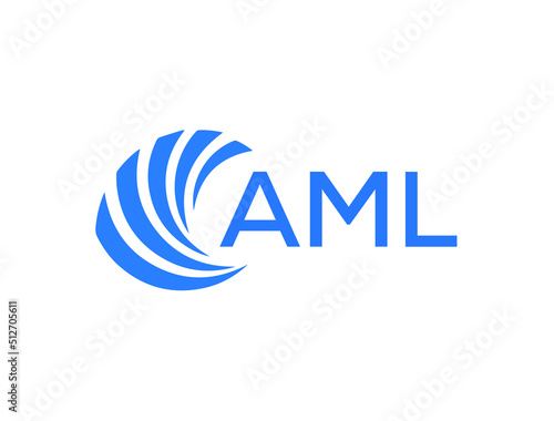 AML Flat accounting logo design on white background. AML creative initials Growth graph letter logo concept. AML business finance logo design.
