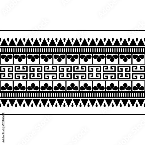 vintage ethnic cloth pattern vector design with illustrator black white