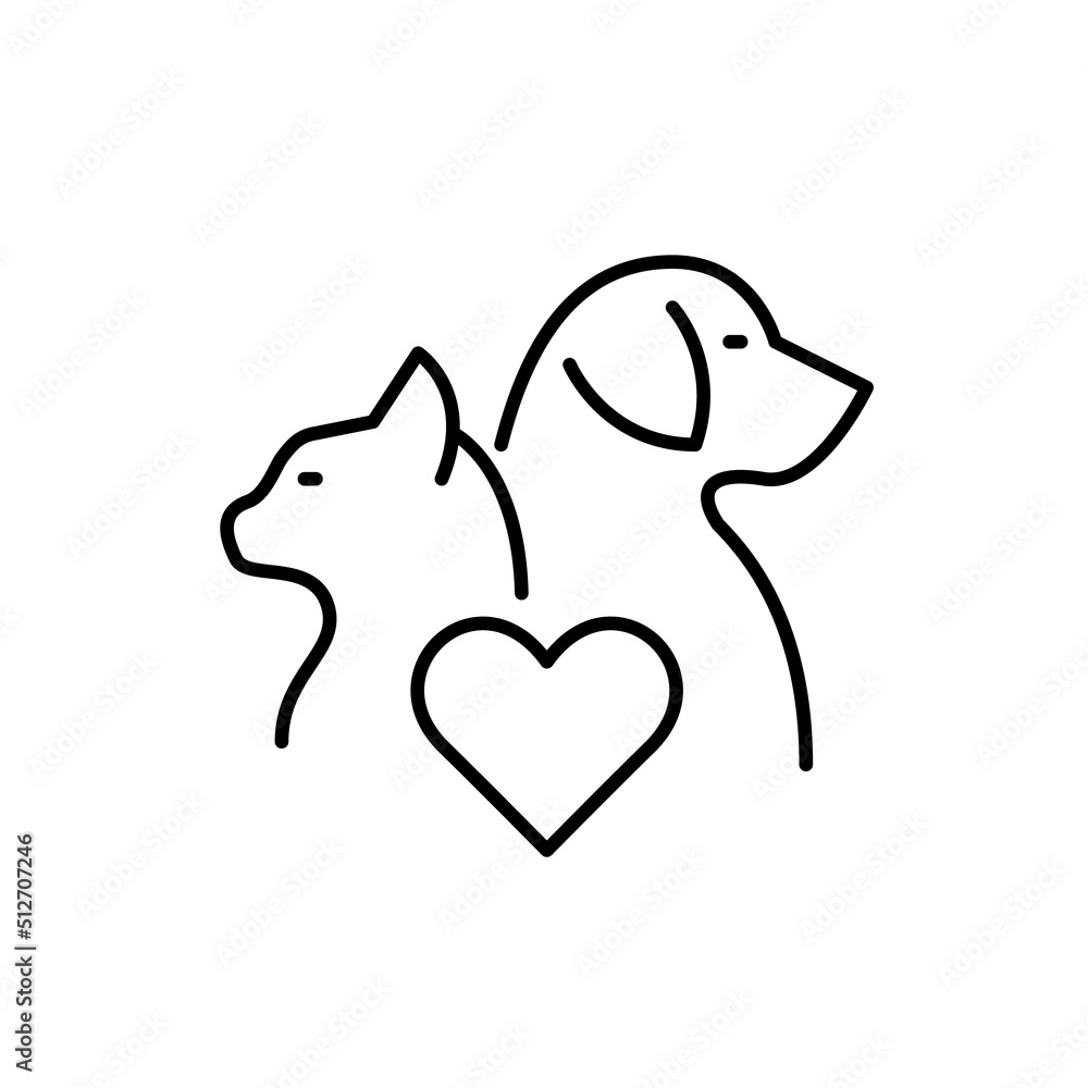 Pet friendly product. Animal care label. Pixel perfect, editable stroke line icon Pet friendly product. Animal care label. Pixel perfect, editable stroke line icon