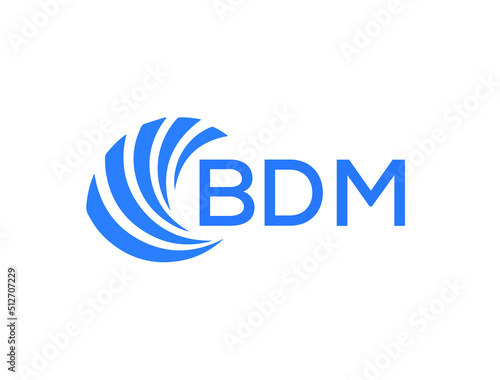 BDM Flat accounting logo design on white background. BDM creative initials Growth graph letter logo concept. BDM business finance logo design.
 photo