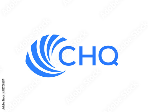 CHQ Flat accounting logo design on white background. CHQ creative initials Growth graph letter logo concept. CHQ business finance logo design.
 photo