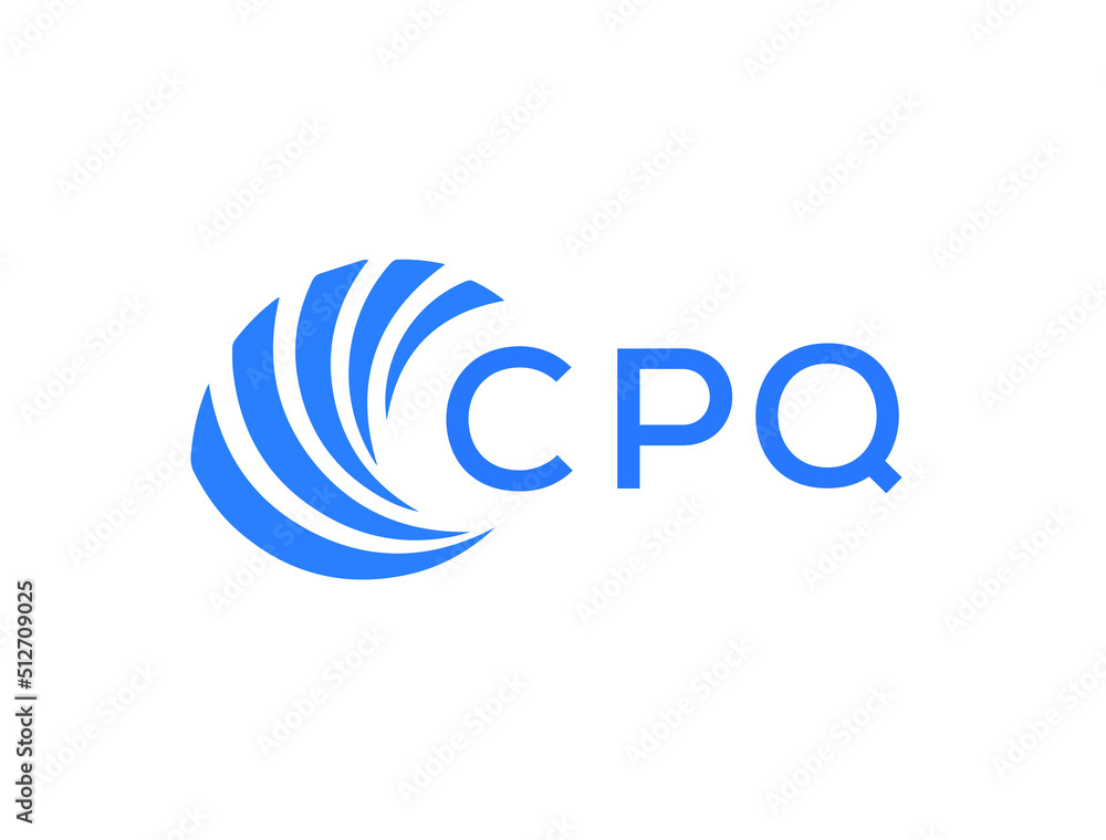 CPQ Flat accounting logo design on white background. CPQ creative initials Growth graph letter logo concept. CPQ business finance logo design.
