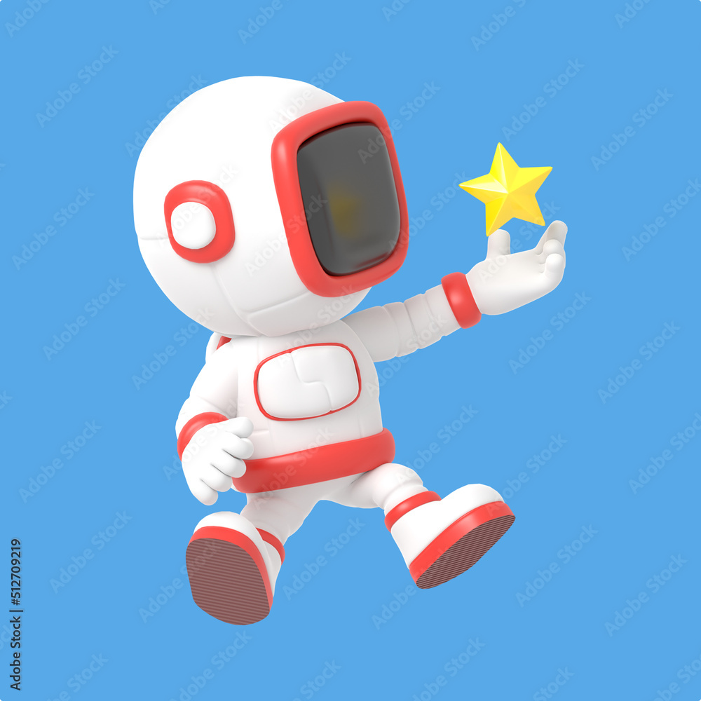 Cartoon Astronaut 3D Rendering Illustration Cartoon Astronaut 3D Rendering Illustration
