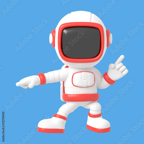 Cartoon Astronaut 3D Rendering Illustration  photo