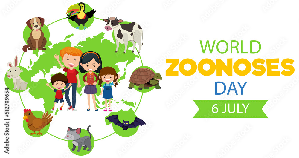 Fototapeta premium World zoonoses day banner design