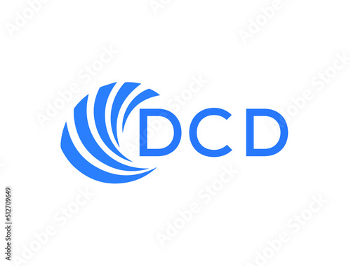 DCD Flat accounting logo design on white background. DCD creative initials Growth graph letter logo concept. DCD business finance logo design.
 photo