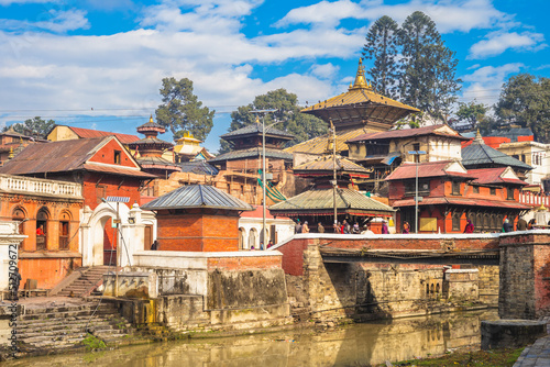 Pashupatinath Temple by Bagmati river, Kathmandu, Nepal photo