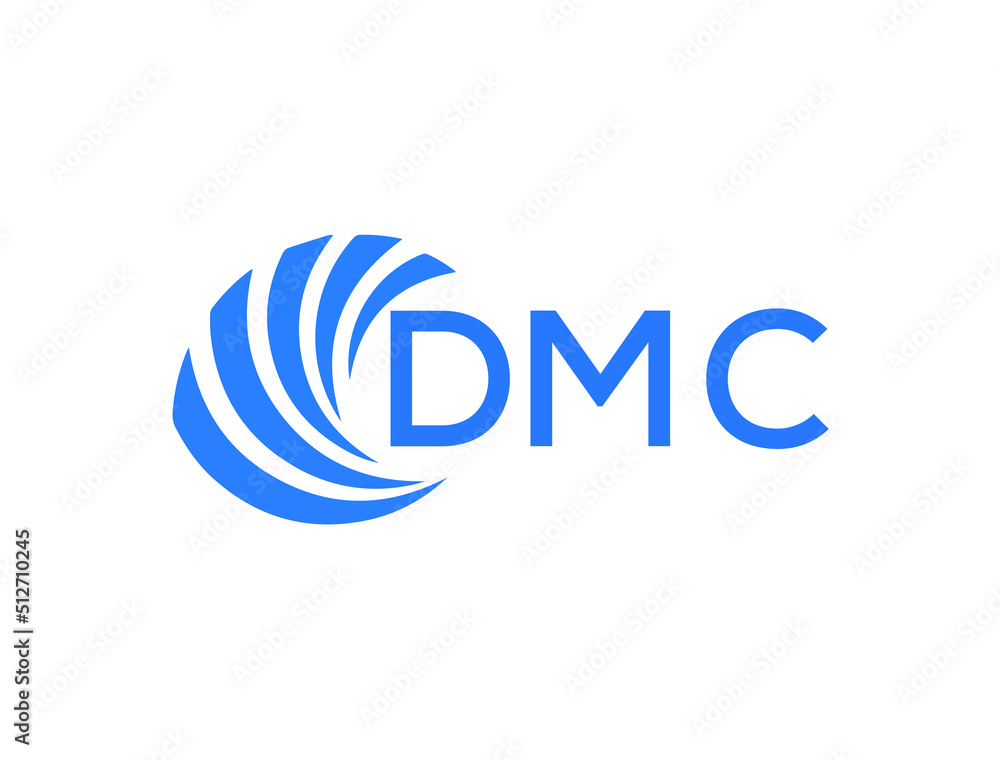 DMC Flat accounting logo design on white background. DMC creative initials Growth graph letter logo concept. DMC business finance logo design.
