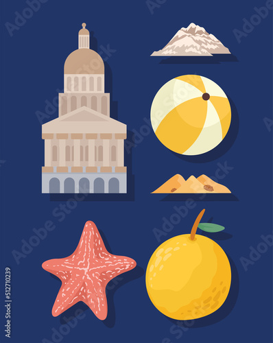 state of California six icons