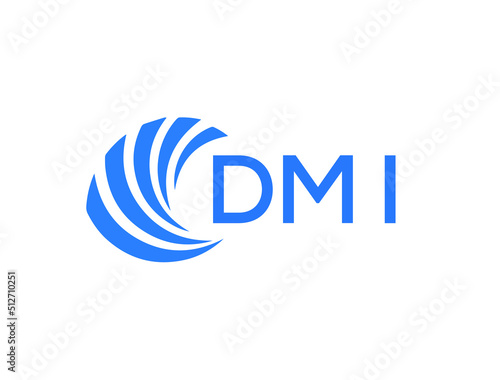 DMI Flat accounting logo design on white background. DMI creative initials Growth graph letter logo concept. DMI business finance logo design.
 photo