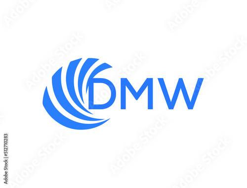 DMW Flat accounting logo design on white background. DMW creative initials Growth graph letter logo concept. DMW business finance logo design. 