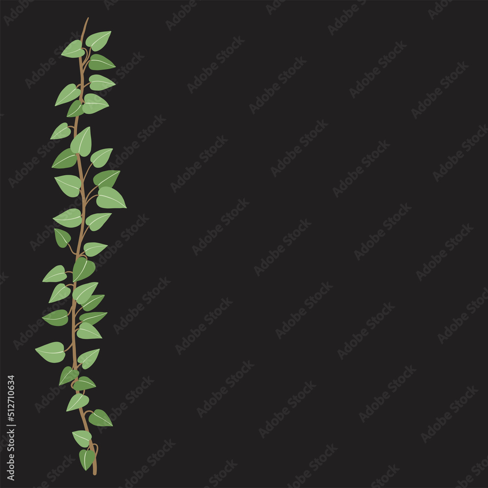 Obraz premium Simplicity ivy freehand drawing flat design.