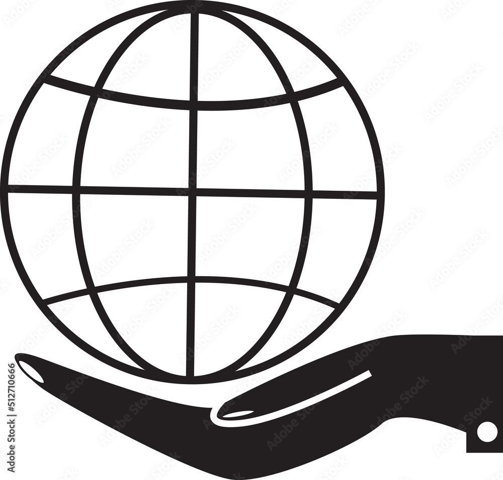 globe in hand icon on white background. hand hold globe sign. world and earth symbol. flat style. globe in hand icon on white background. hand hold globe sign. world and earth symbol. flat style.