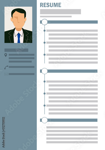 Resume, job hunting. An illustration. Pictures of Asian men.