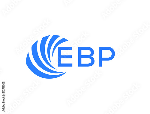 EBP Flat accounting logo design on white background. EBP creative initials Growth graph letter logo concept. EBP business finance logo design.
 photo