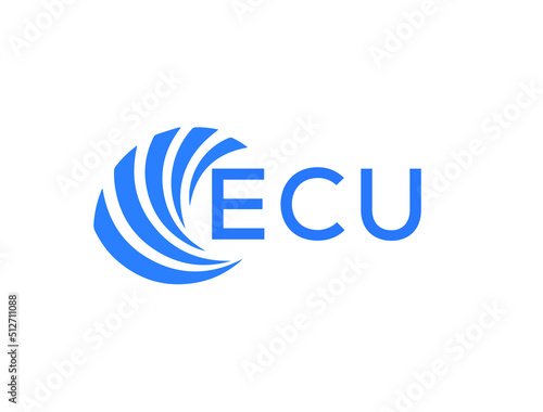 ECU Flat accounting logo design on white background. ECU creative initials Growth graph letter logo concept. ECU business finance logo design.
