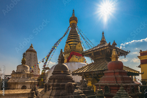 Swayambhunath  monkey temple in kathmandu  nepal