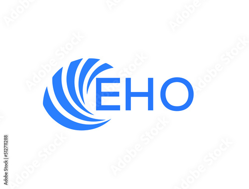 EHO Flat accounting logo design on white background. EHO creative initials Growth graph letter logo concept. EHO business finance logo design.
 photo