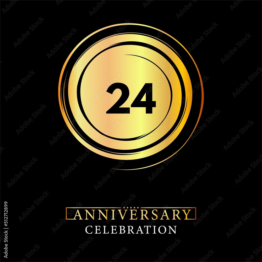 24th Anniversary logotype design for brochure, banner, wedding ...